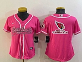 Women's Arizona Cardinals Pink Team Big Logo With Patch Cool Base Stitched Baseball Jersey,baseball caps,new era cap wholesale,wholesale hats